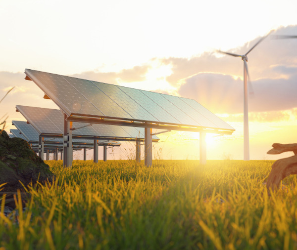 solar panels in sunlight